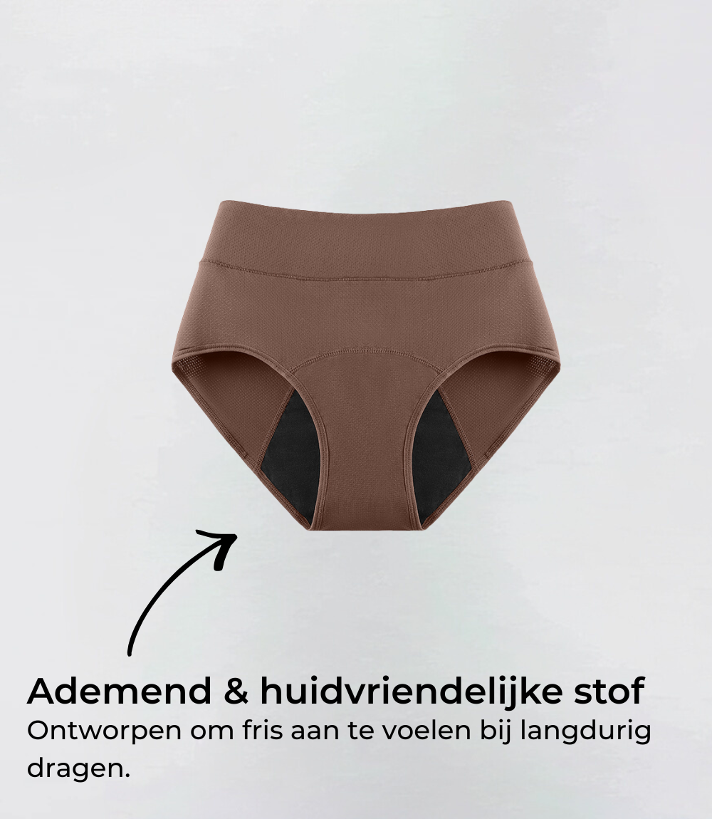 Hiphugger in taupe, productfoto met tekstuele toelichting – Maysa