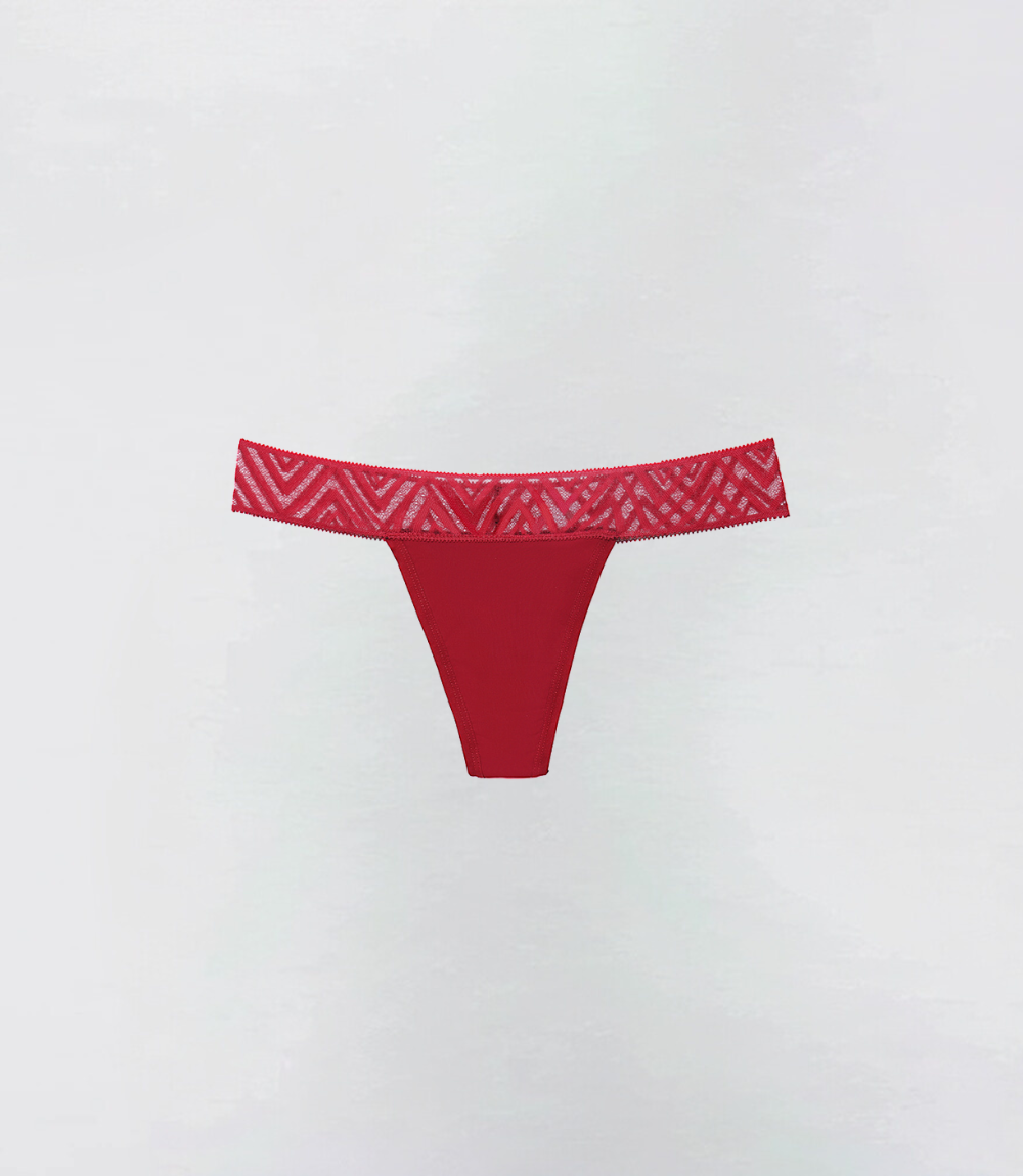 String Organisch katoen in rood, productfoto – Maysa