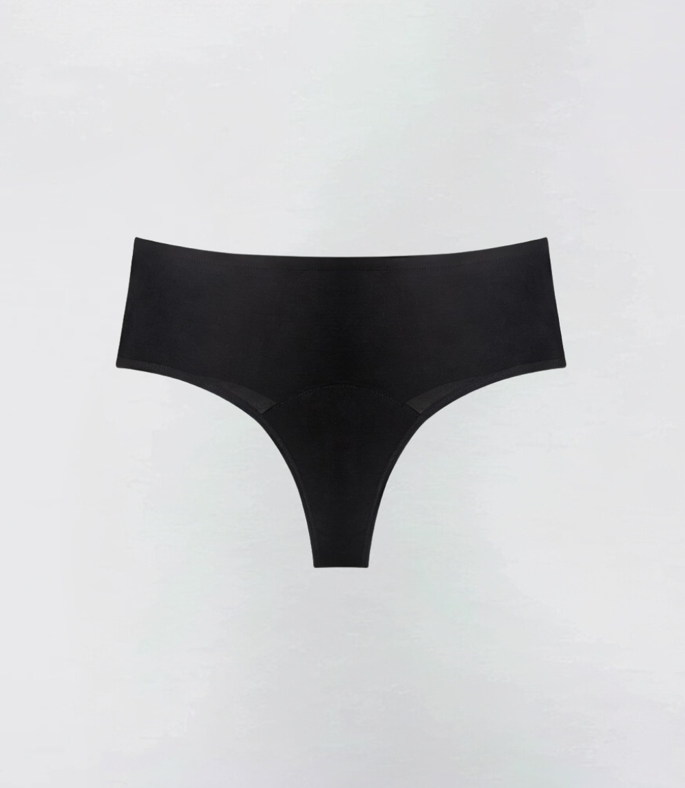 High Waist Brazilian Bamboo in zwart, productfoto – Maysa